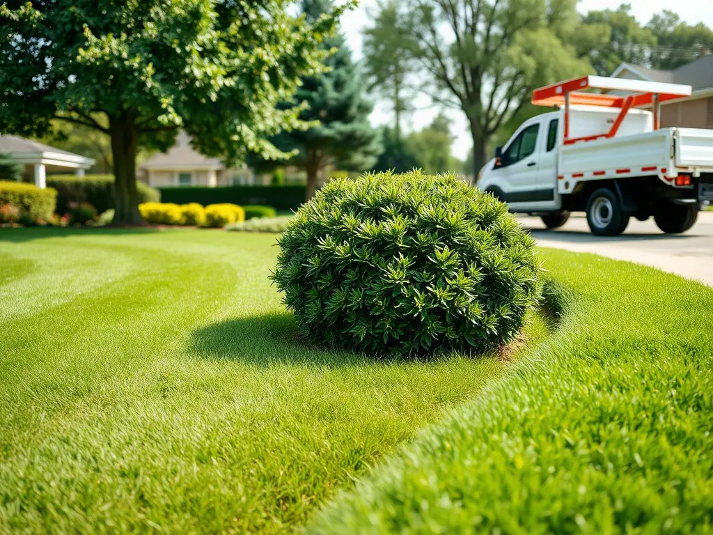 Lawn care pro using a tablet in a work truck, planning the software order a lawn care business actually needs