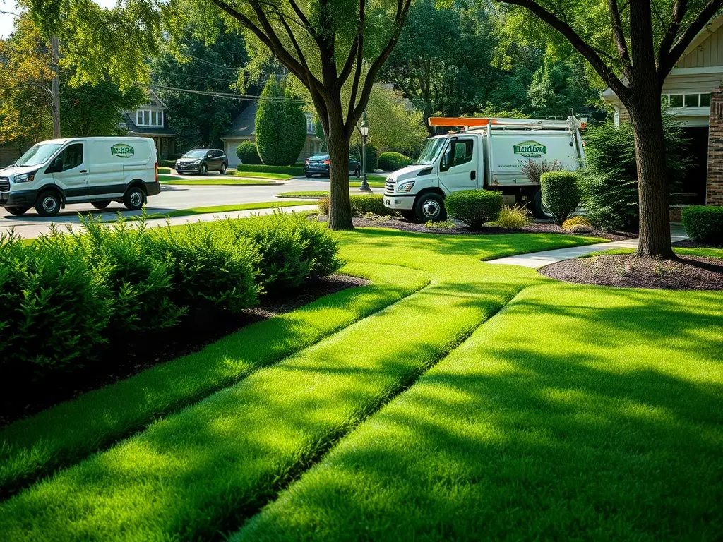 Aerial view of a suburban lawn used to measure lawn online before quoting without a site visit