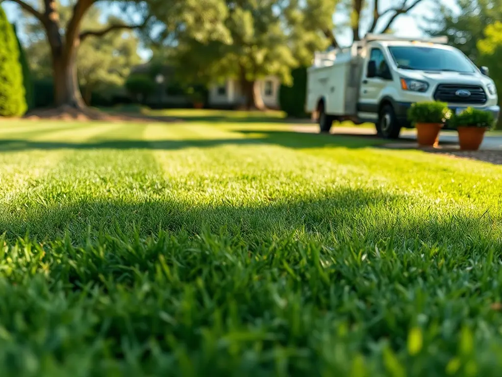 A small crew adding fertilization service on a dense residential route to lift mowing business profit margins