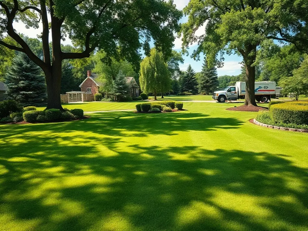 A measured residential turf area with clean edges, the kind an app measures from the address