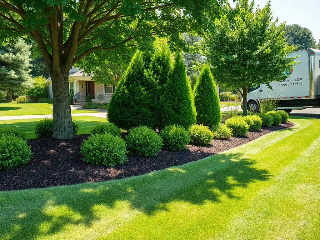 Lawn-care operator checking his route before mowing — deciding whether drive time should be included in a lawn quote