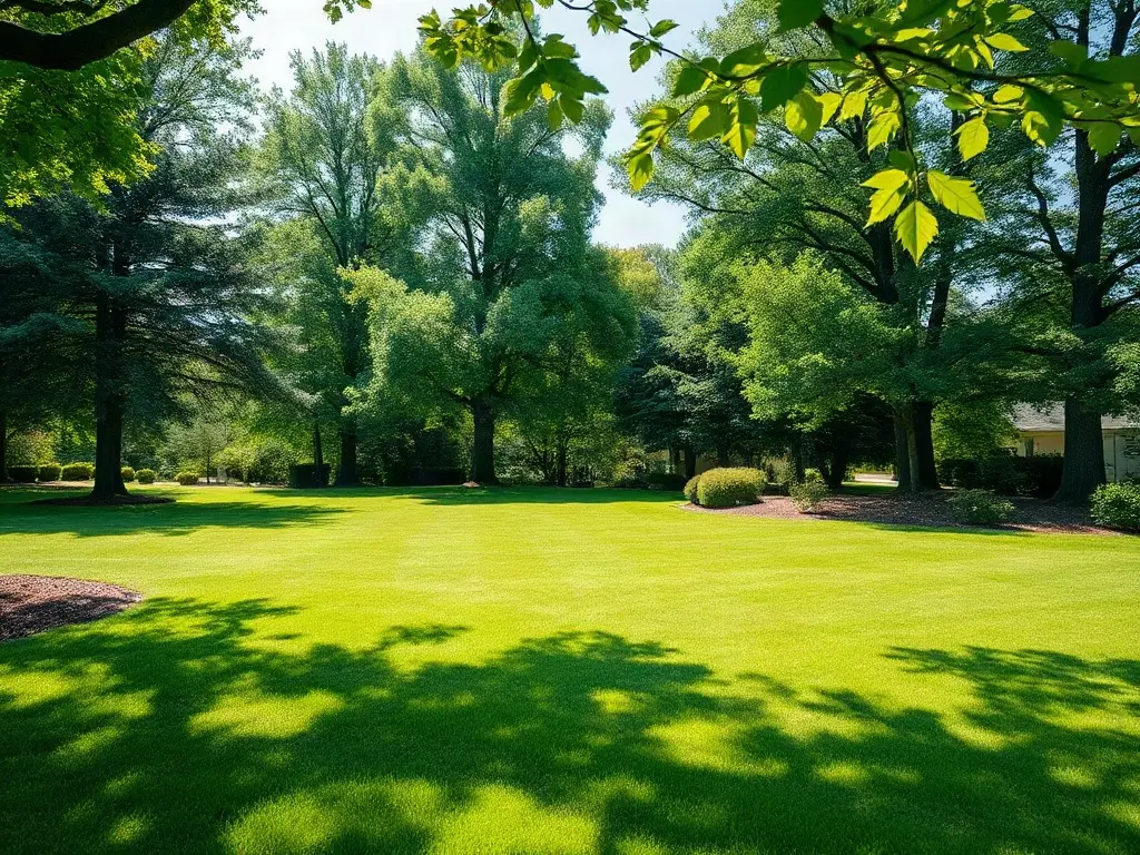 Lawn pro with tablet beside a mower working out the correct formula for pricing a lawn