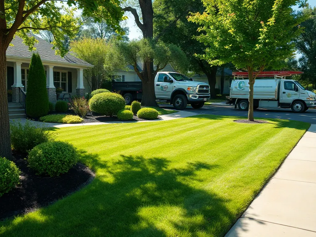 Lawn pro uses a tablet in his truck to quote lawns without a site visit from aerial imagery