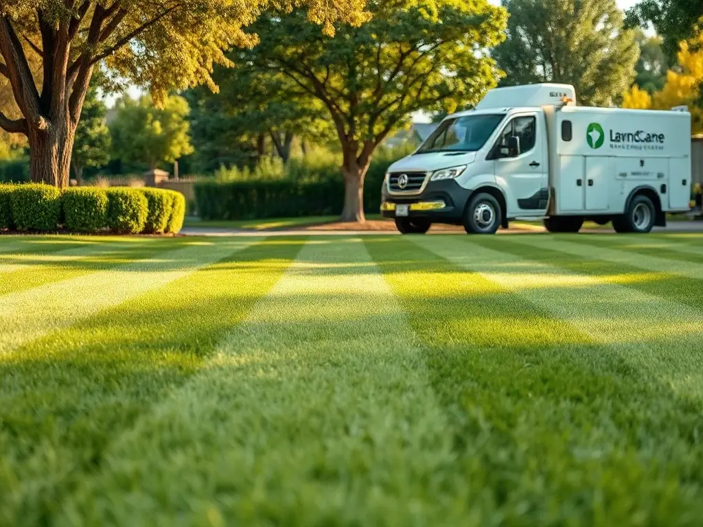 A dense block of neighboring lawns on one street showing the route density that makes full-time mowing profitable