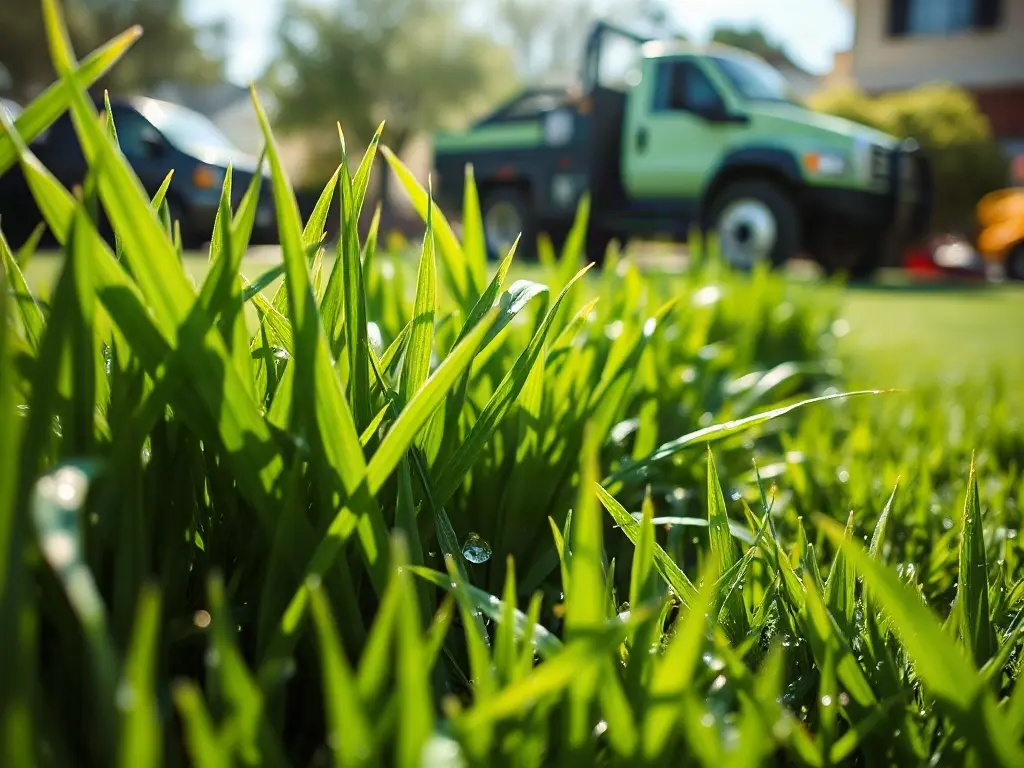 Solo mower reviewing an aerial lawn measurement to quote a lead the same day