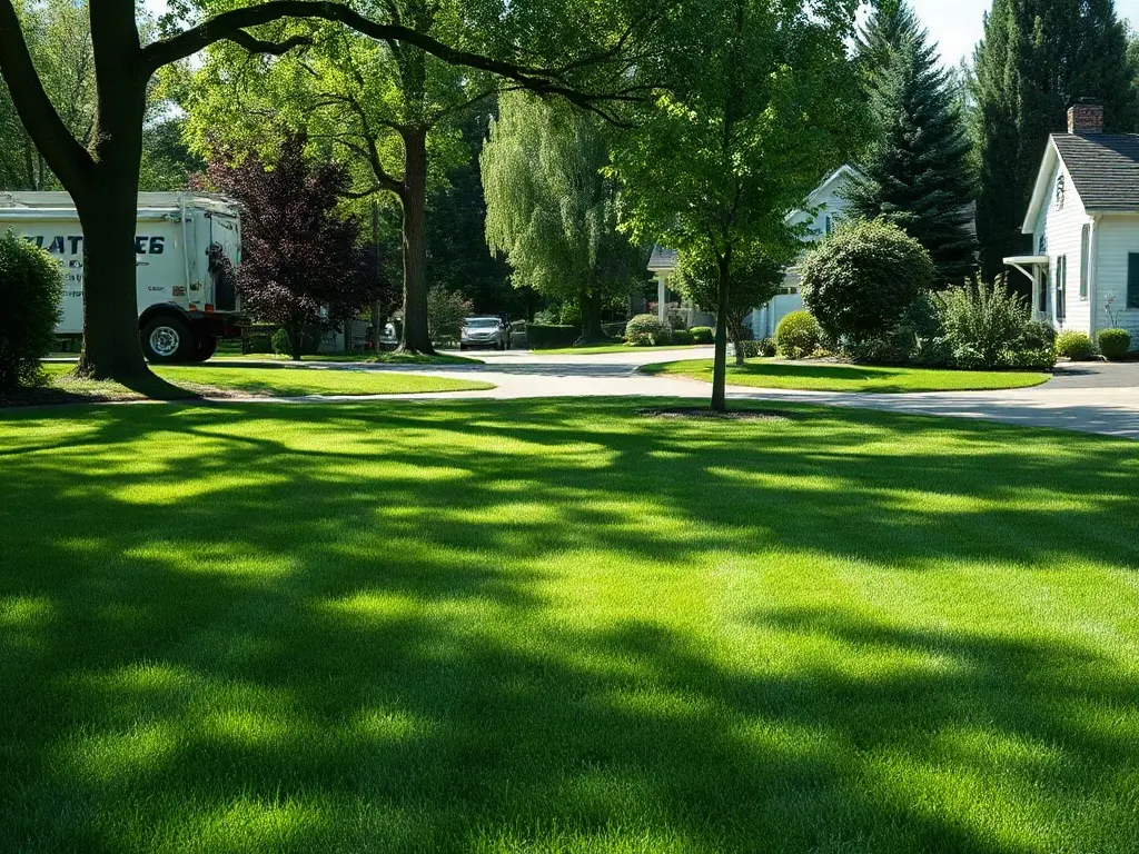 Door hanger left on a neighbor's door to build lawn care route density on the same street